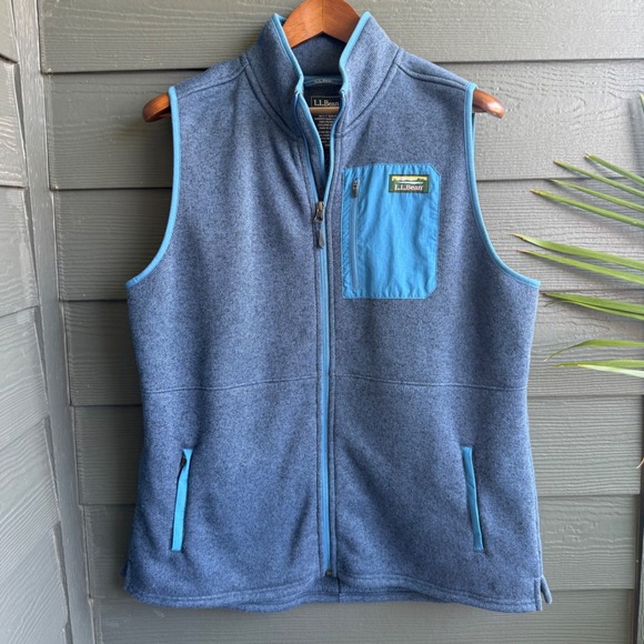 L.L. Bean Jackets & Blazers - L.L.Bean Sweater Fleece Vest Blue Full Zip Outdoor Women's 1X Plus Pockets